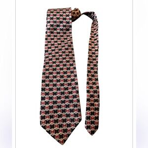 Carlo Palazzi Silk Geometric Abstract Tie Hand Made in Italy 4”W 59”L